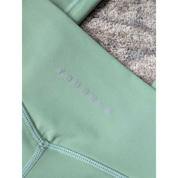 Young LA Yoga Leggings Womens Size Small Athletic Green Jogging Full Length - Picture 8 of 8